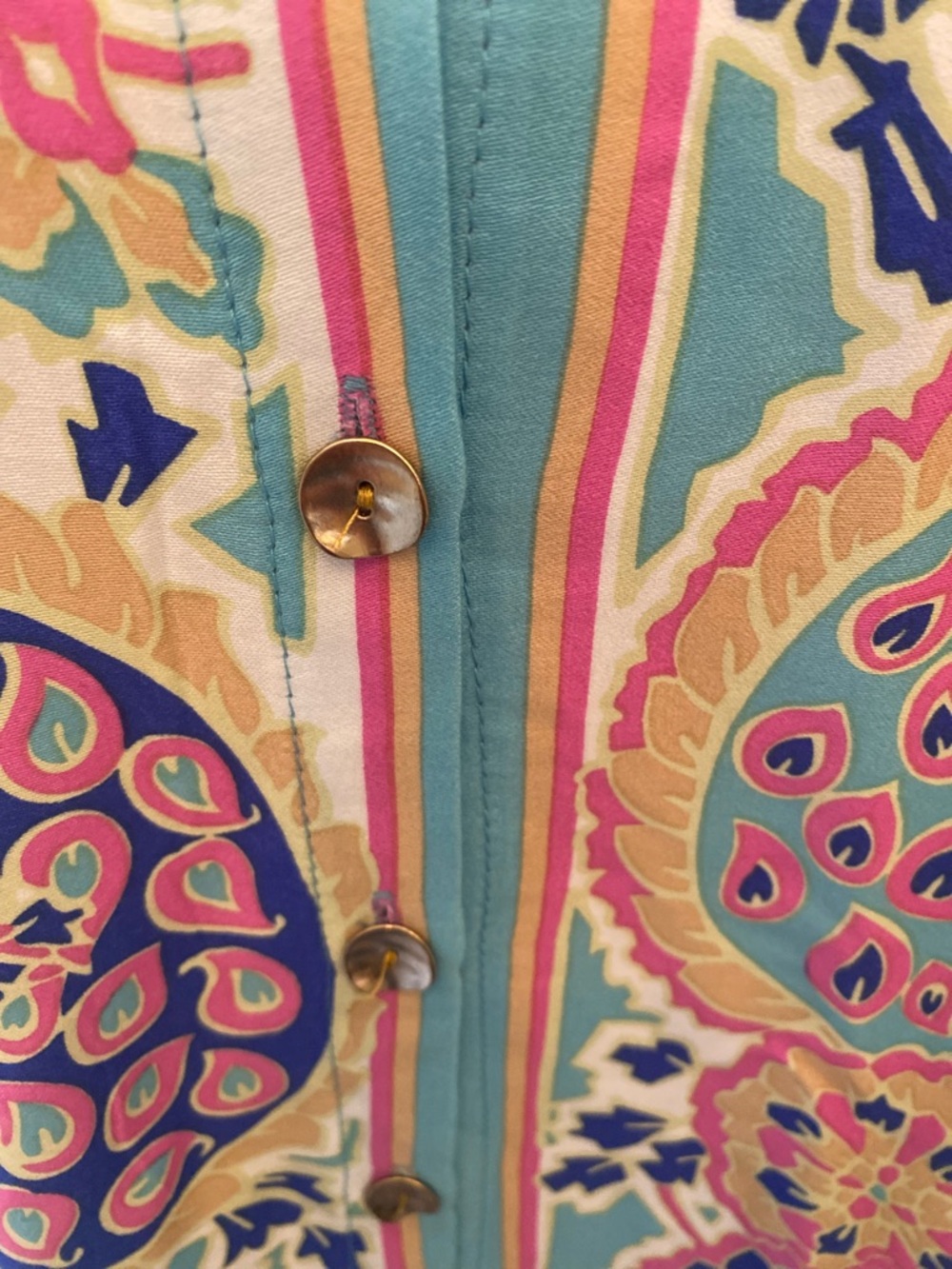 Haute Hippie button down blouse with abstract paisley floral print - Picture 5 of 9